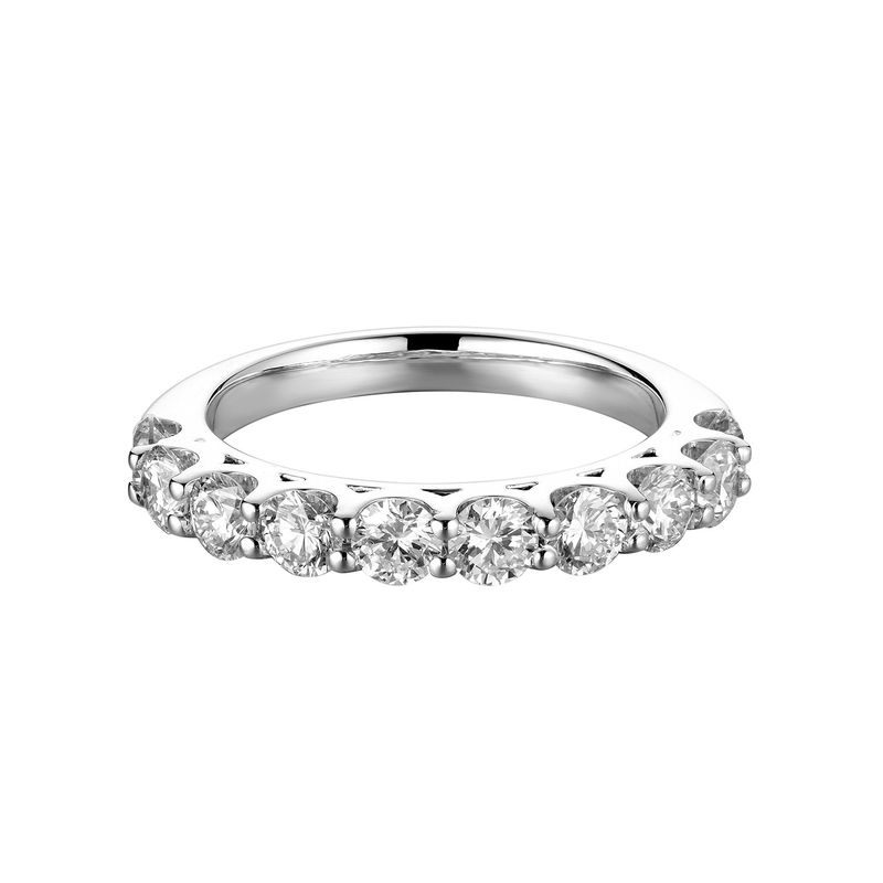 14K White Gold Round Natural Diamond  Wedding Band MZ7329 Natural Diamond