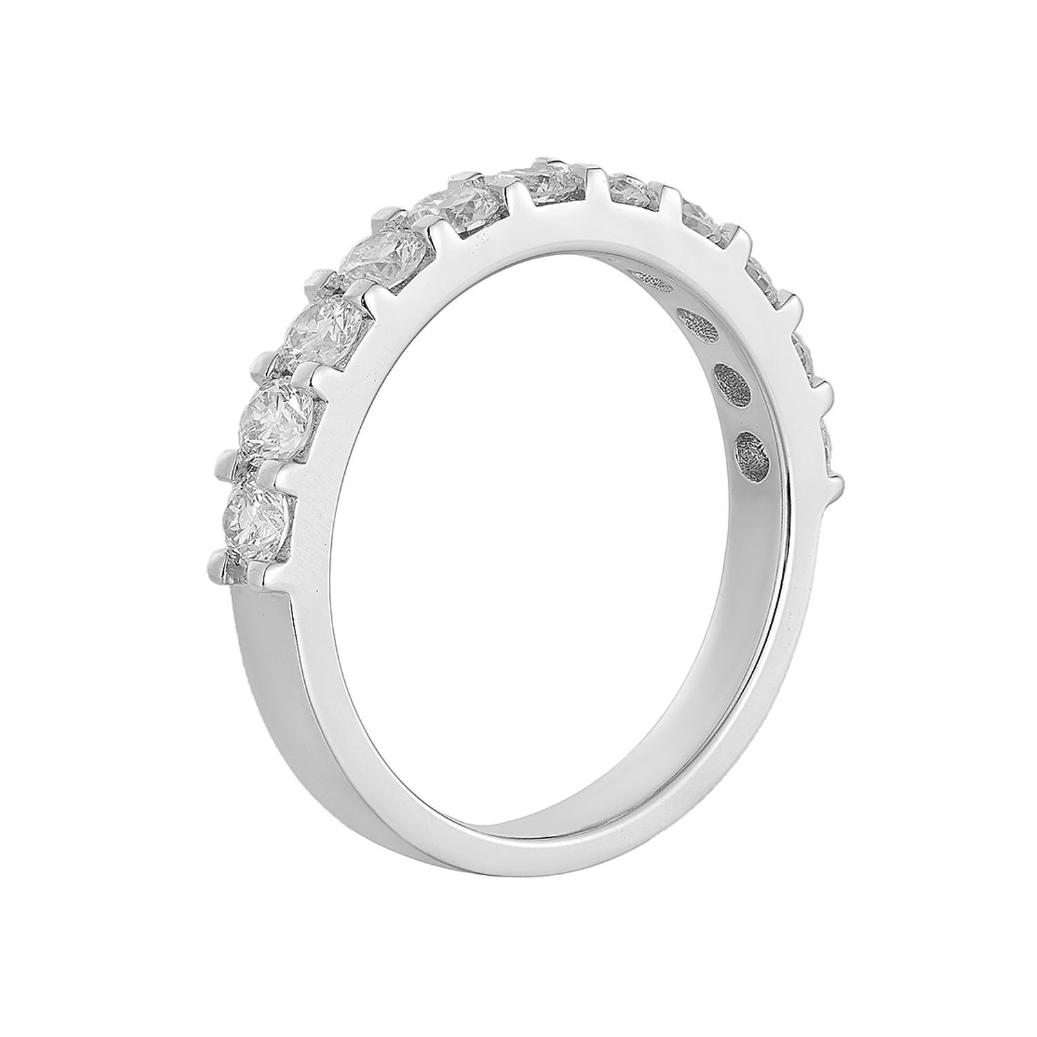 14K White Round Natural Diamond  Wedding Band MZ11137