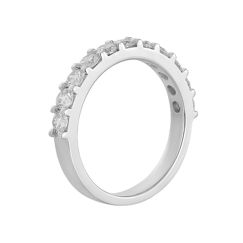 14K White Round Natural Diamond  Wedding Band MZ11137