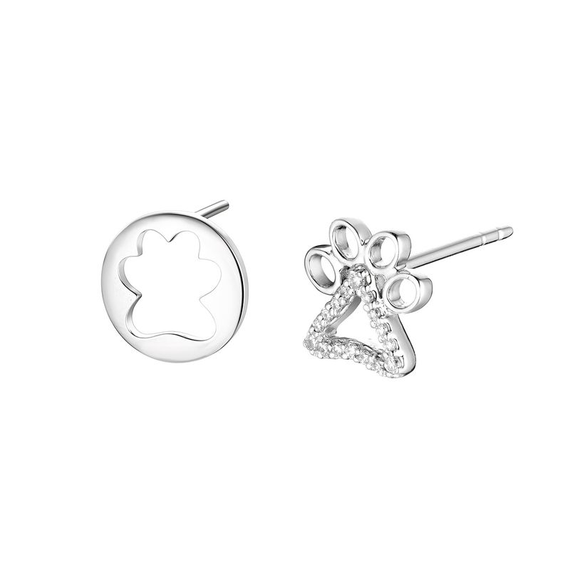 14K White Gold Natural Diamond  Stud Earrings MZ9109