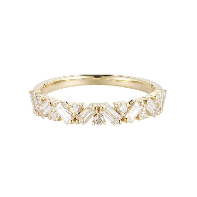 14K Yellow Gold Natural Diamond Wedding Band MZ9294