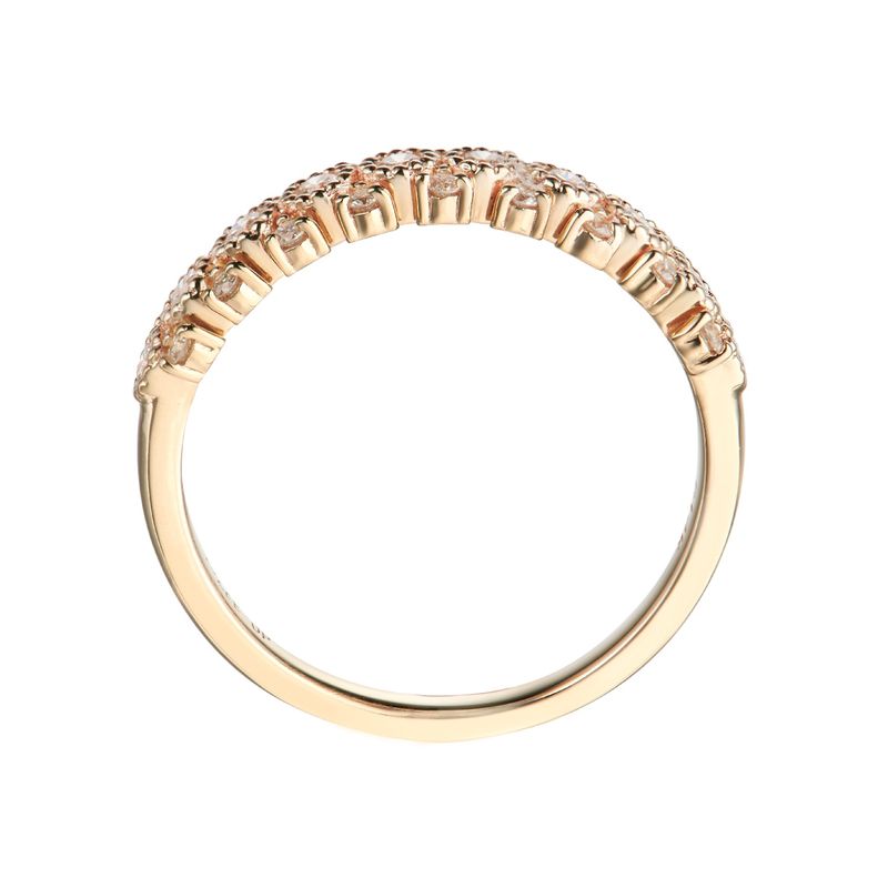 14K Yellow Gold Round Natural Diamond  Milgrain Wedding Band MZ6135
