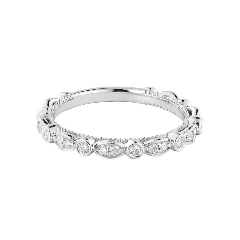 14K White Gold Natural Diamond  Wedding Band MZ11435