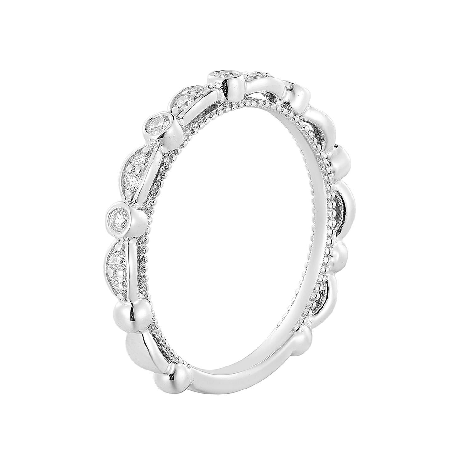 14K White Gold Natural Diamond  Wedding Band MZ11435