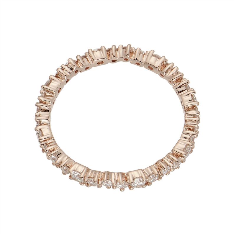 14K Rose Gold Natural Diamond  Eternity Wedding Band MZ1400