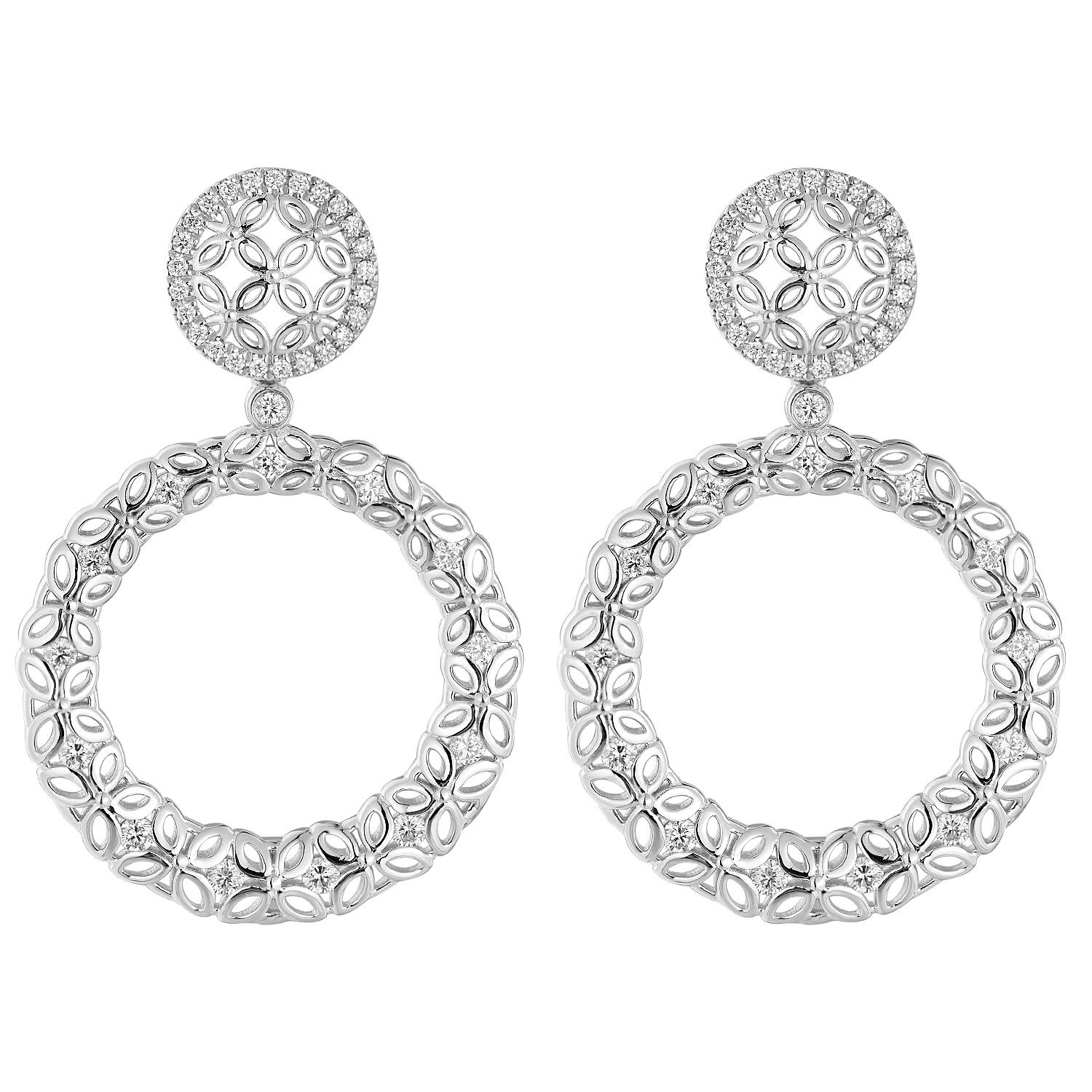 14K White/Yellow Gold Natural Diamond  Round Earring  MZ71551W, Colour: White