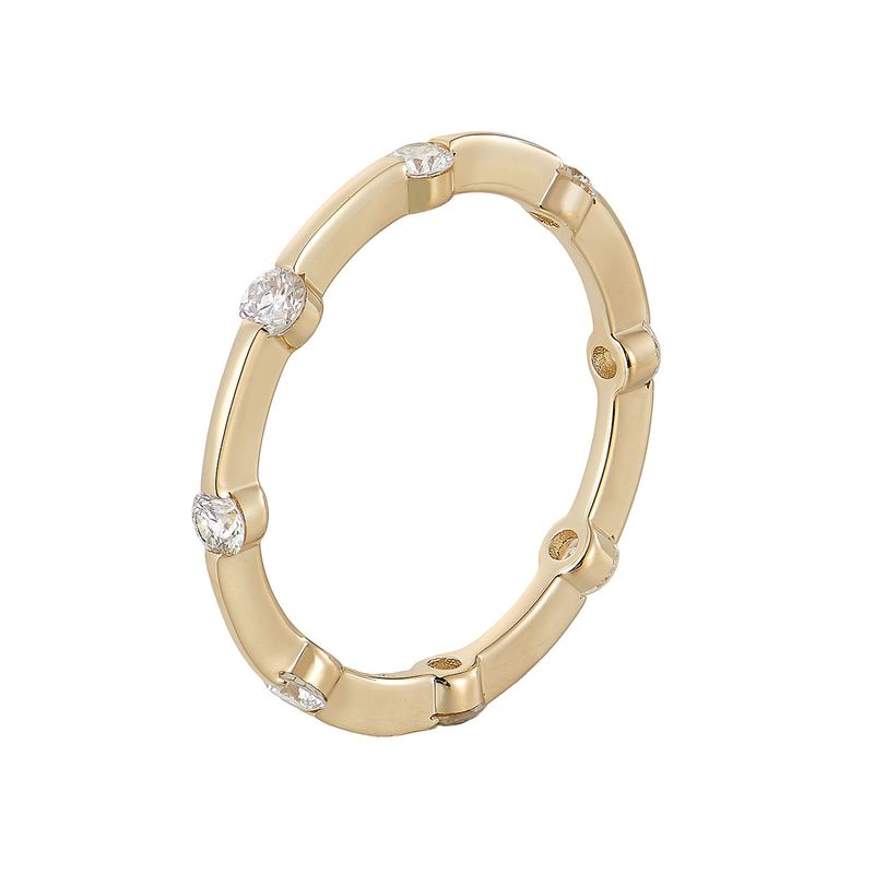 14K Yellow/ White Gold Round Natural Diamond  Wedding Band MZ5480