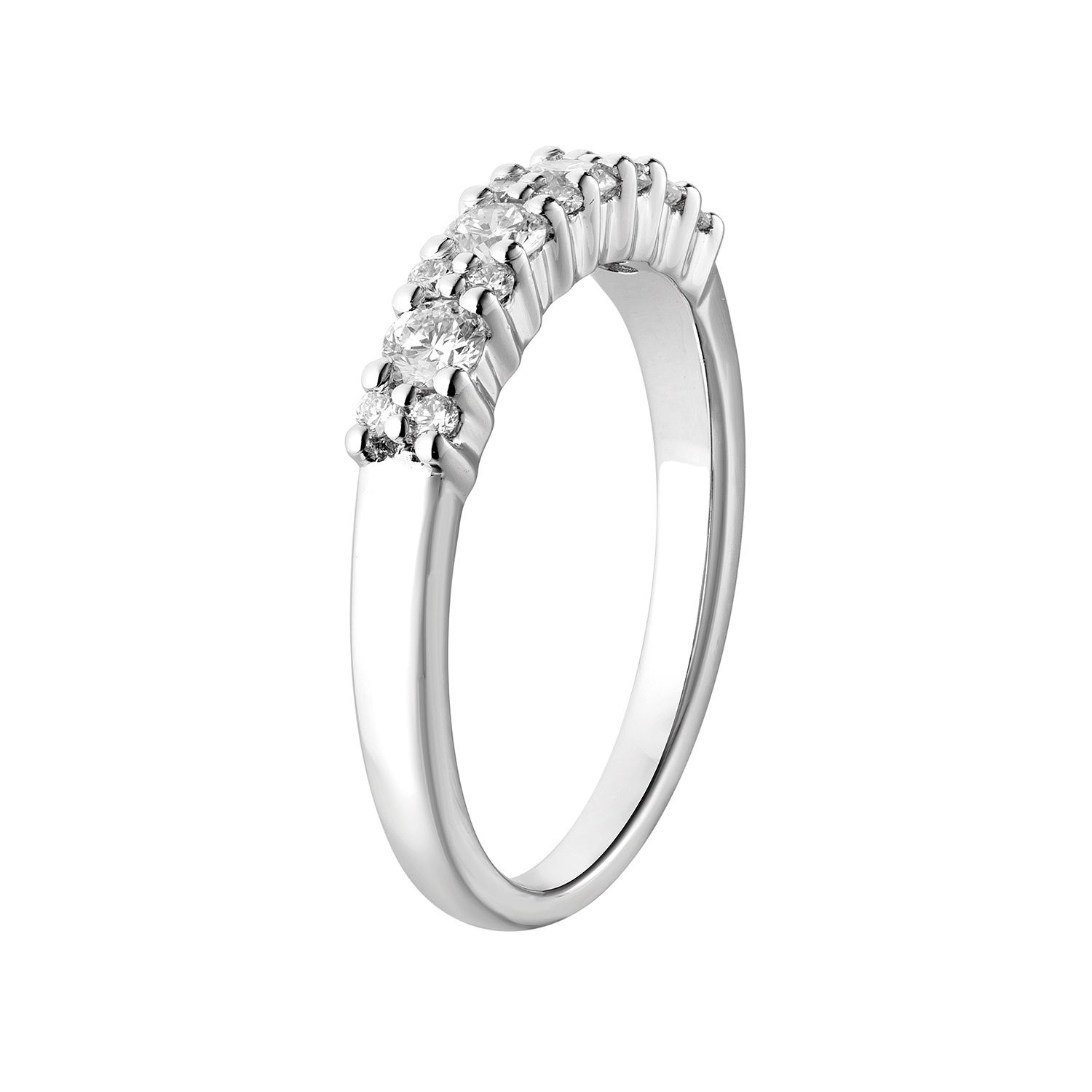 14K White Gold Round Natural Diamond  Wedding Band MZ5830
