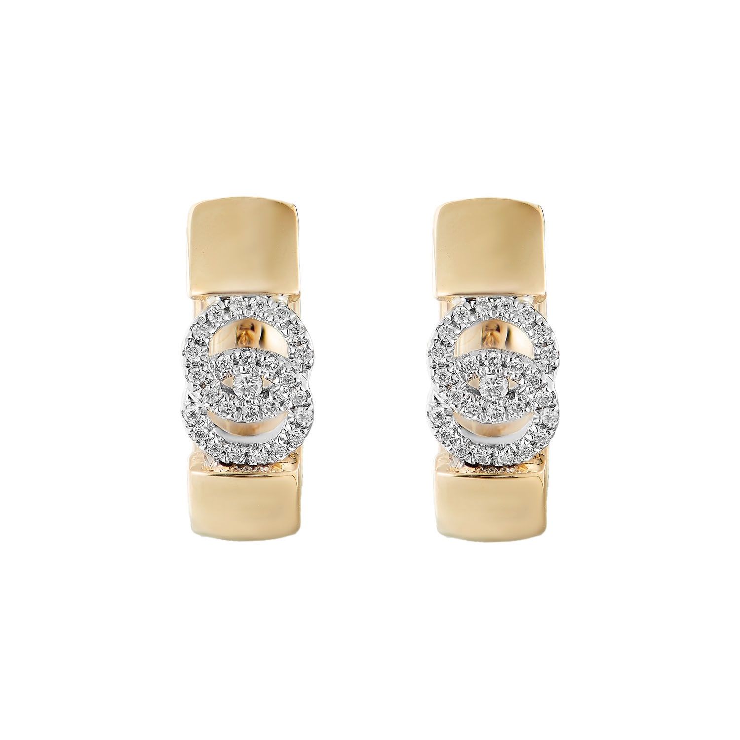 14K White Gold 14K Yellow Gold Natural Diamond  Earring MZ71719