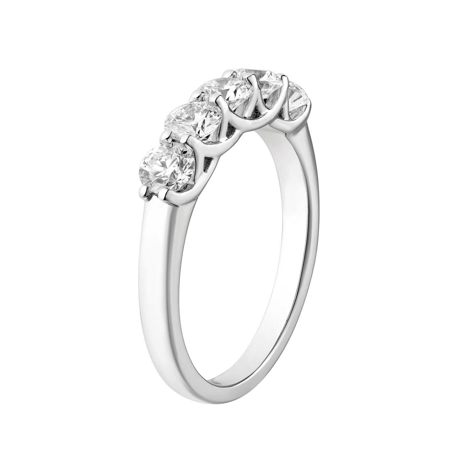 14K White Gold Round Natural Diamond  Wedding Band MZ6717