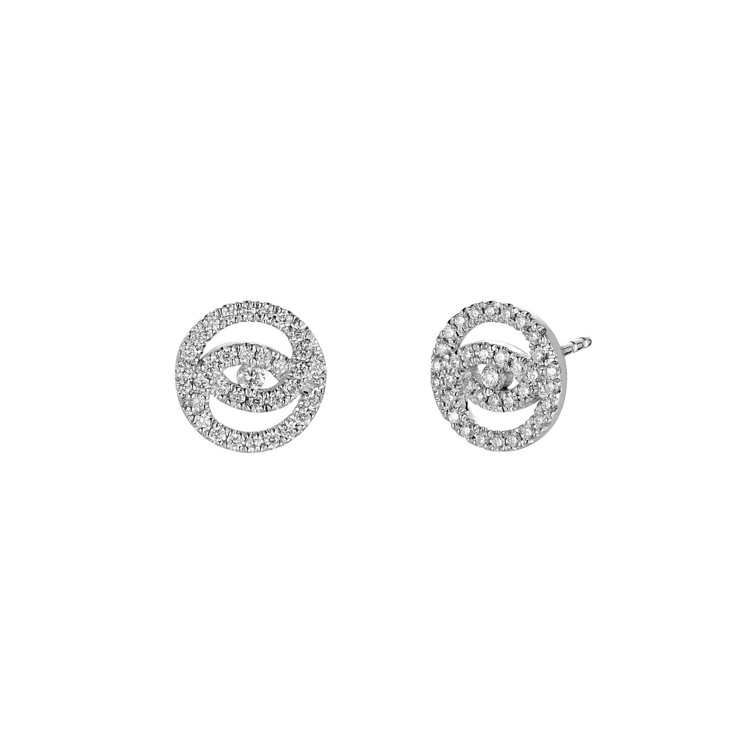 14K White/Yellow Gold Natural Diamond  Round Stud Earrings MZ71714, Colour: White