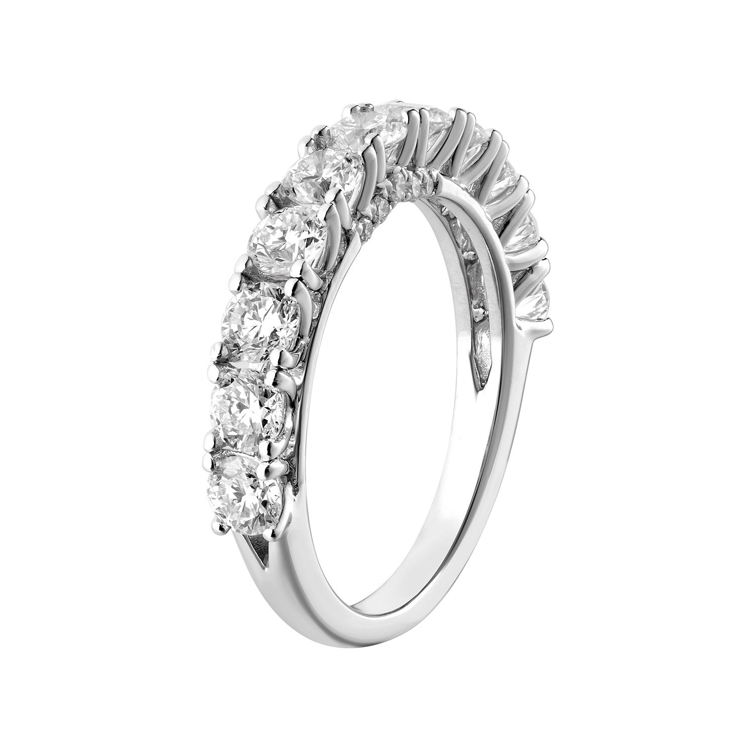 14K White Gold Round Natural Diamond  Wedding Band MZ6735