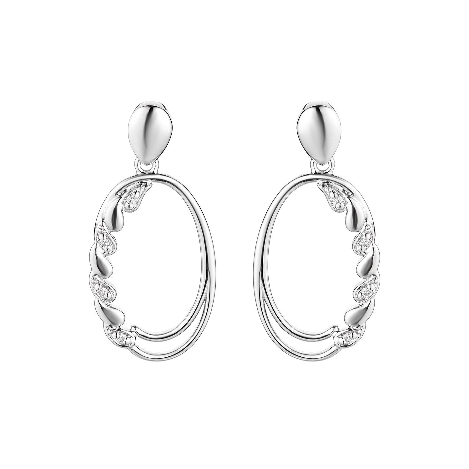 14K White Gold Natural Diamond  Stud Earrings MZ6924