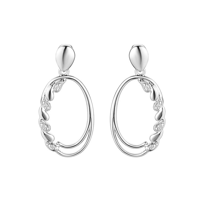 14K White Gold Natural Diamond  Stud Earrings MZ6924