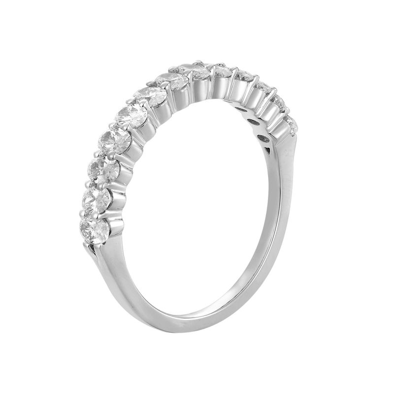 14K White Gold Oval Natural Diamond  Wedding Band MZ71274