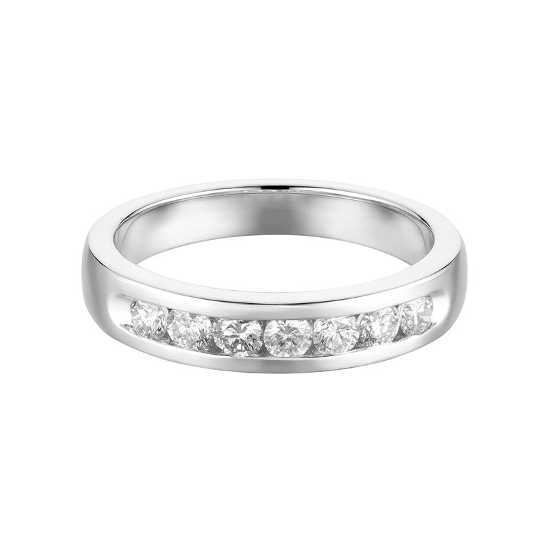 14K White Gold Channel Setting Natural Diamond  Wedding Band MZ6661