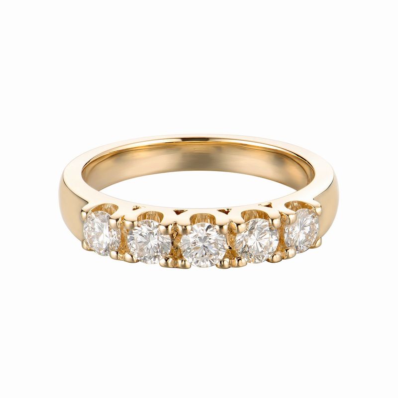 14K Yellow Gold Round Natural Diamond  Wedding Band MZ6749 Natural Diamond