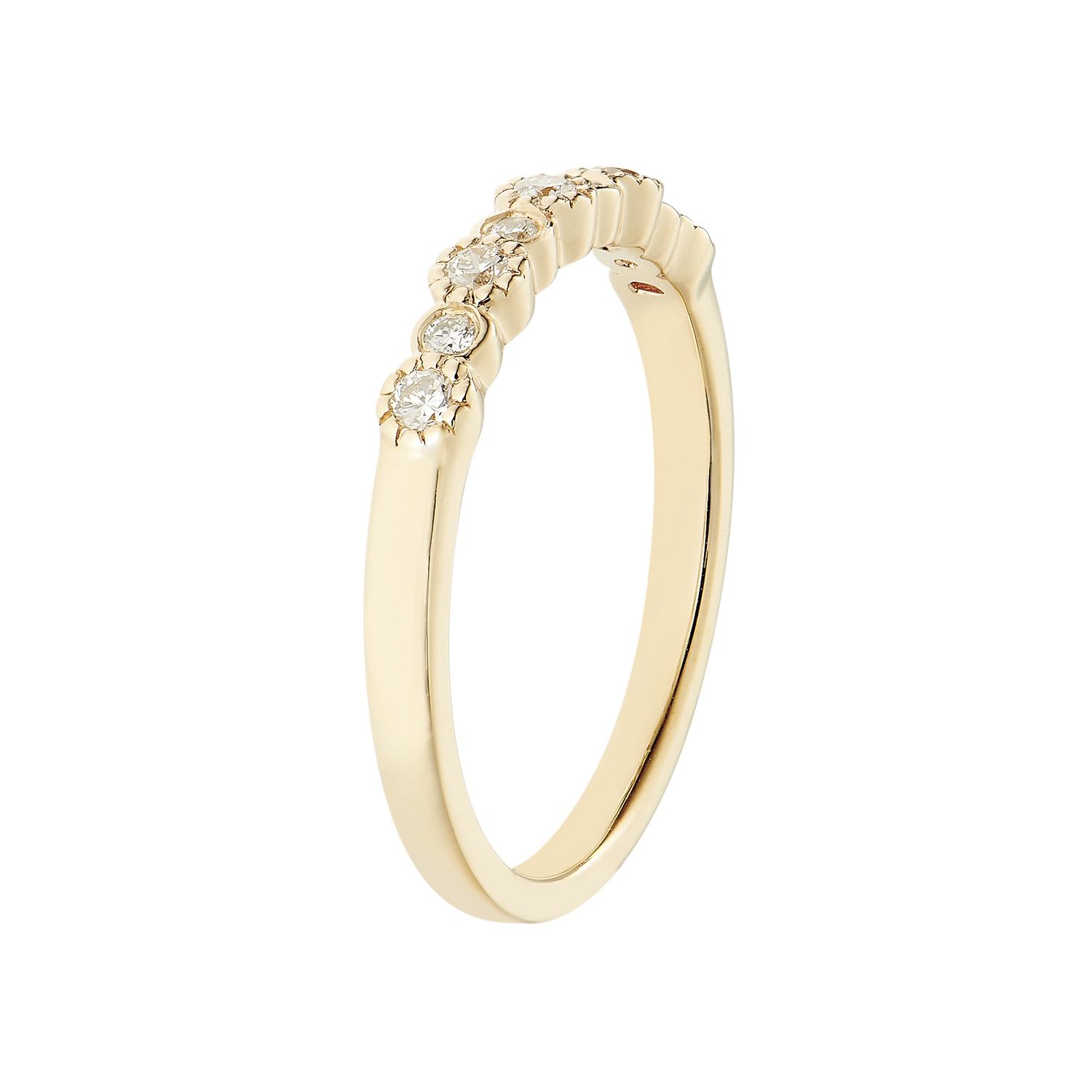 14K Yellow Gold Round Natural Diamond  Wedding Band MZ7246