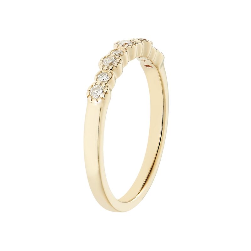 14K Yellow Gold Round Natural Diamond  Wedding Band MZ7246