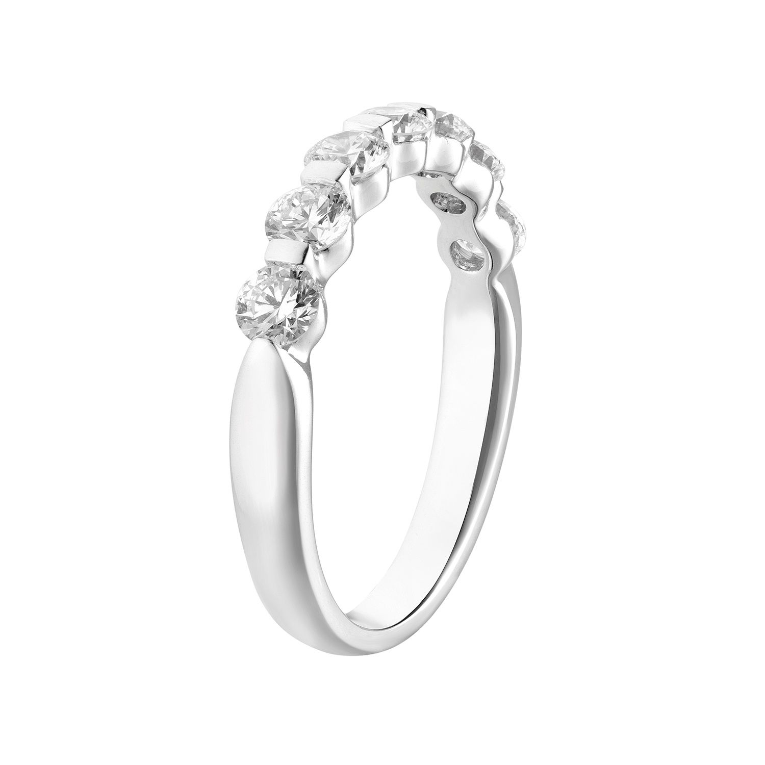 14K White Gold Round Natural Diamond  Wedding Band MZ7276