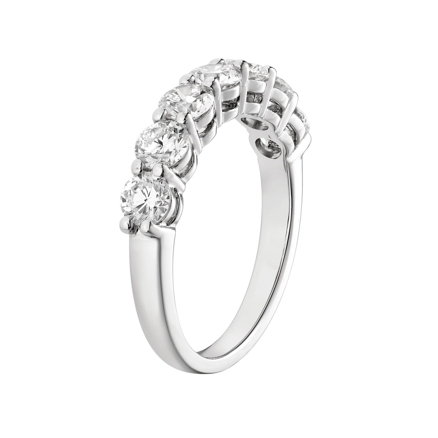 14K White Gold Round Natural Diamond  Wedding Band MZ7279