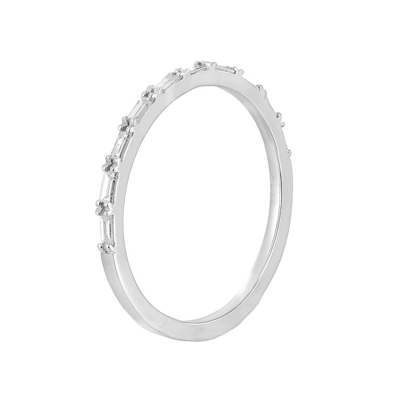 14K White/Yellow Gold Baguette Natural Diamond  Wedding Band MZ7763
