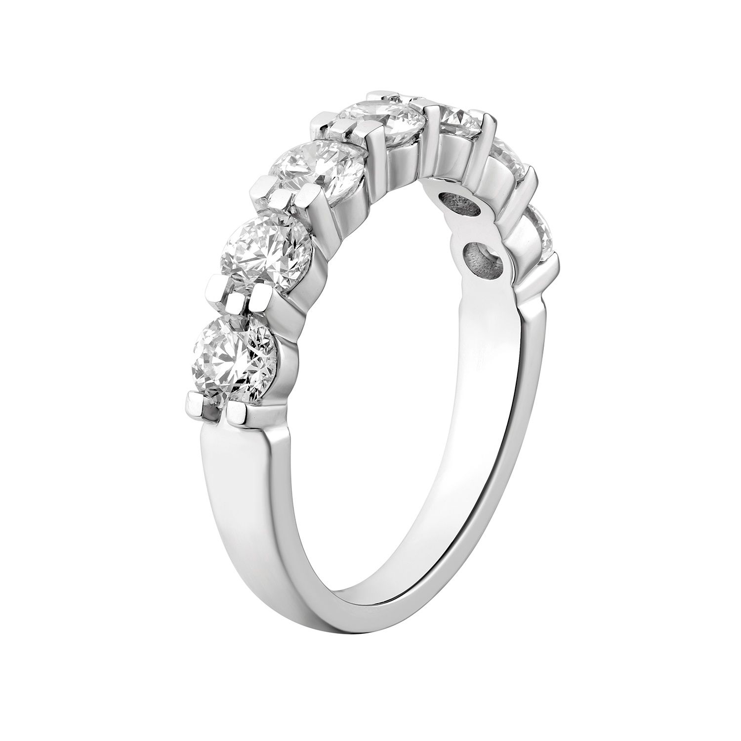 14K White Gold Round Natural Diamond  Wedding Band MZ7355
