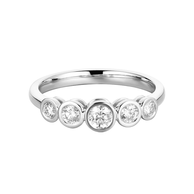 14K White Gold Round Natural Diamond  Anniversary Wedding Band MZ7315