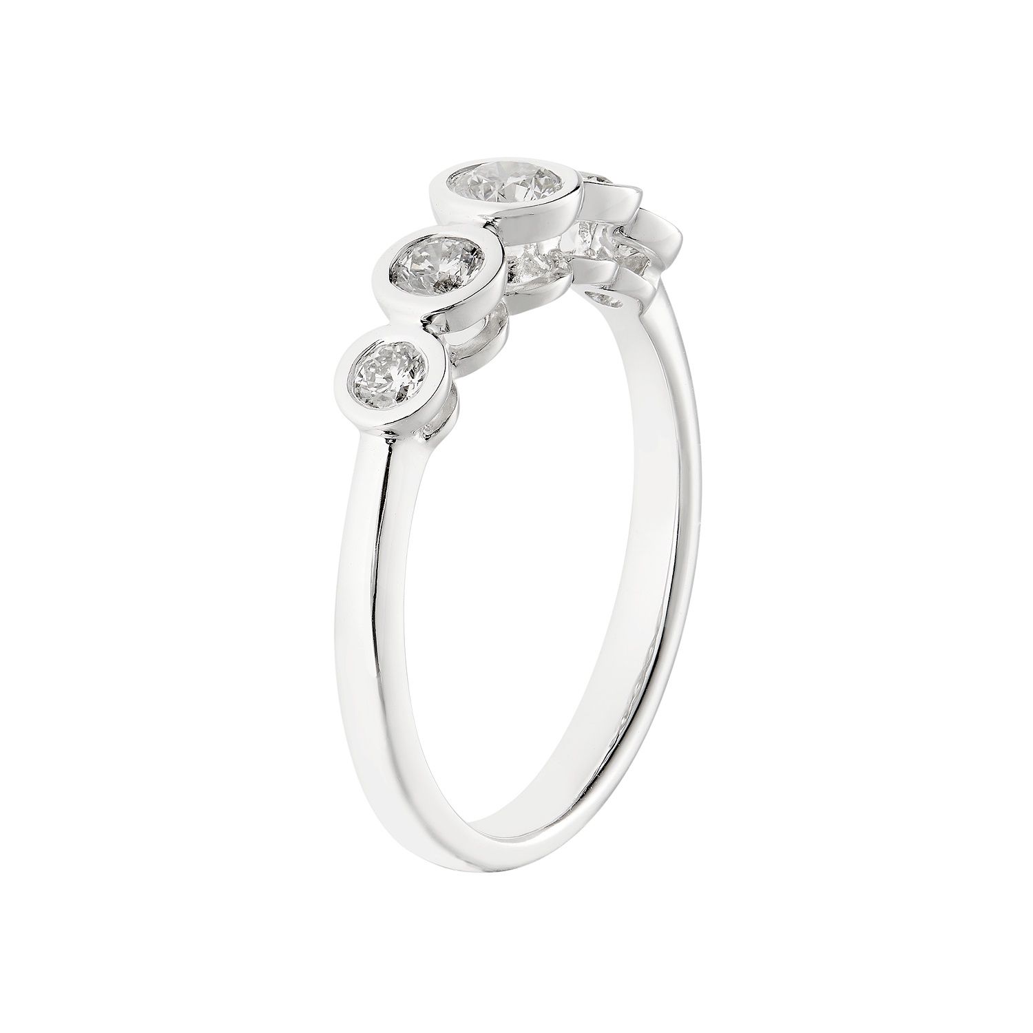 14K White Gold Round Natural Diamond  Anniversary Wedding Band MZ7315