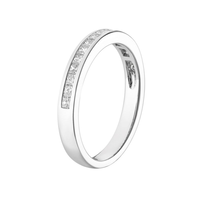 14K White Gold Channel Setting Natural Diamond  Wedding Band MZ7342