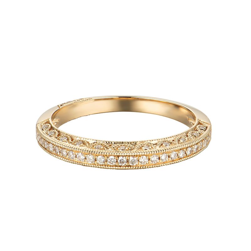 14K Yellow Gold Round Natural Diamond  Wedding Band MZ7484 Natural Diamond