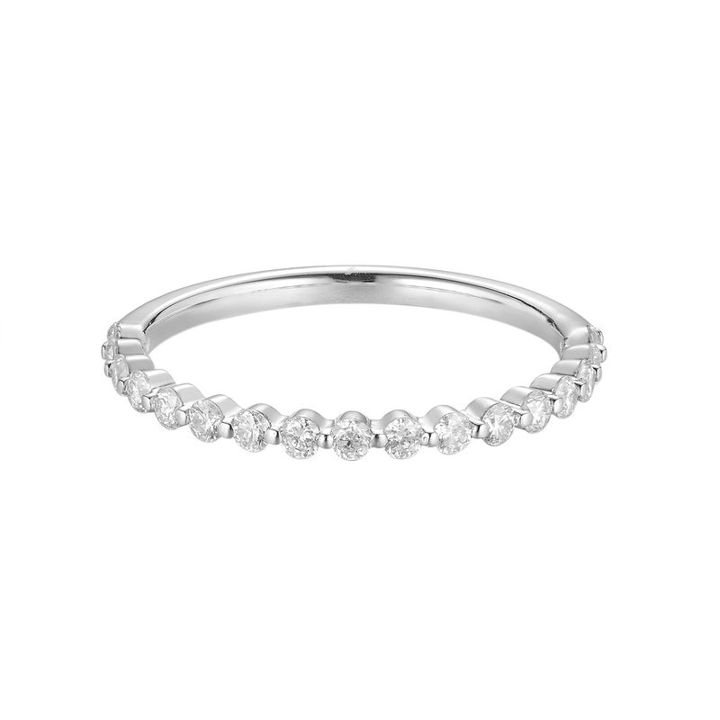14K White/Yellow Gold Round Natural Diamond  Wedding Band MZ052-GAI