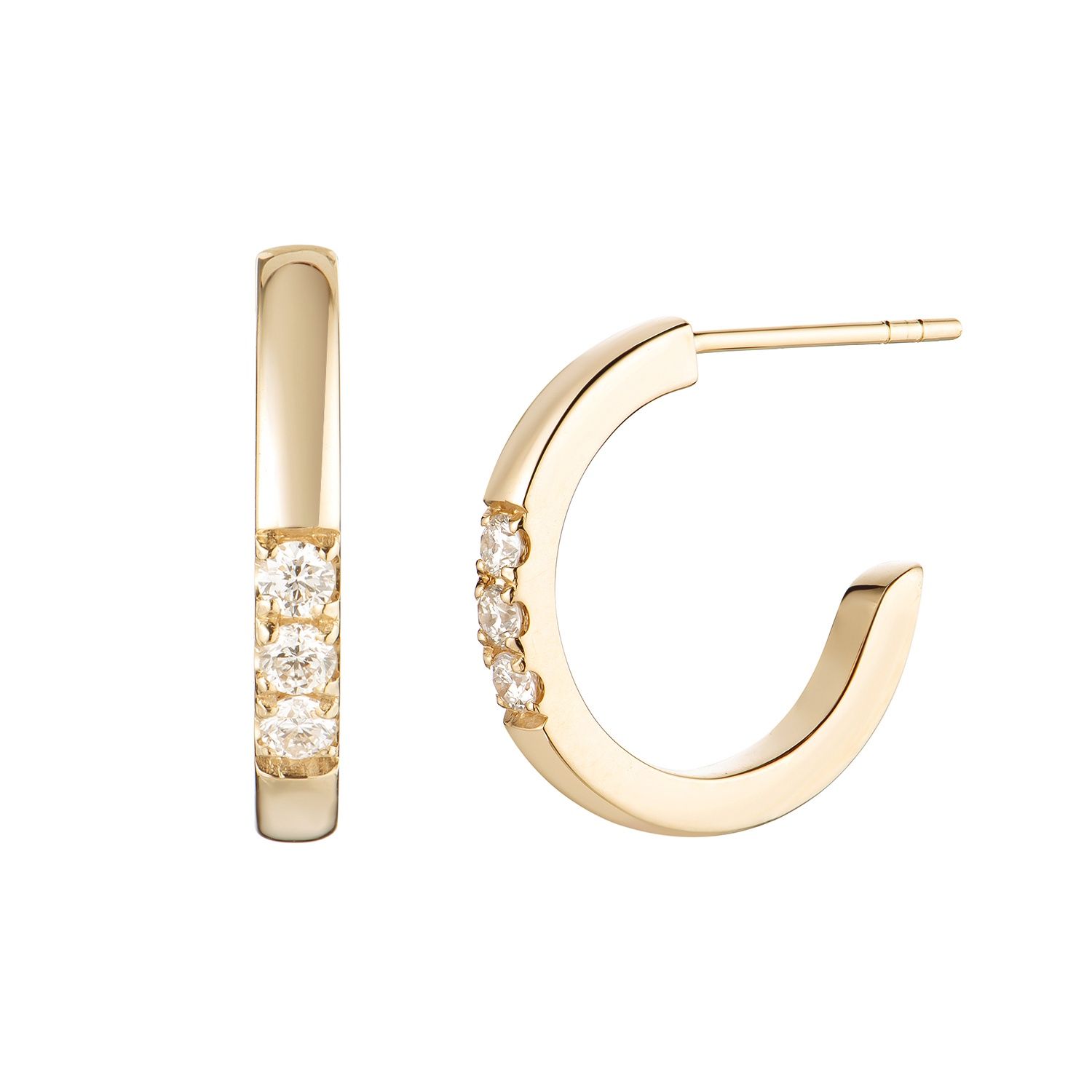 14K Yellow Gold Natural Diamond  Earring MZ6912