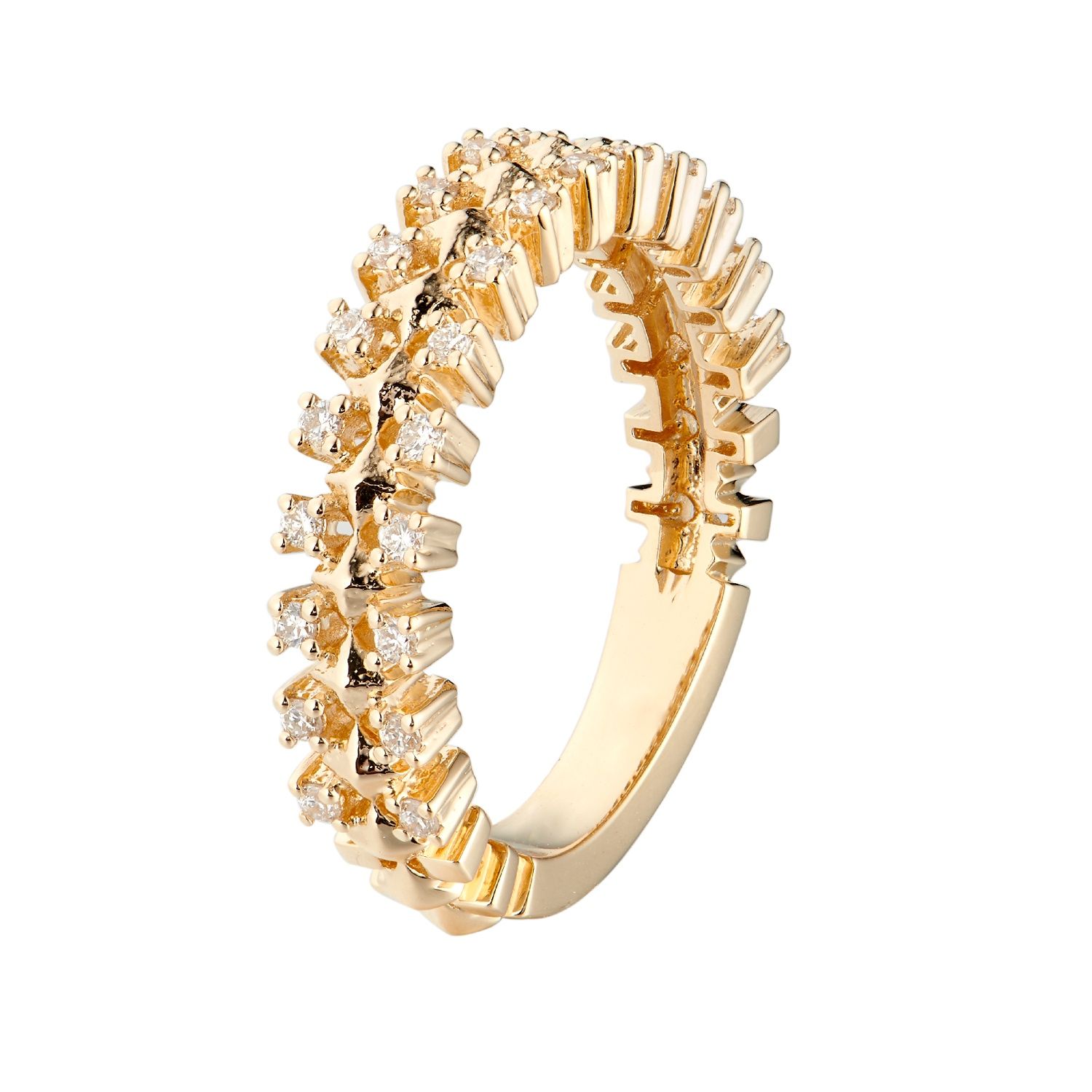 14K Yellow Gold Round  Natural Diamond Wedding Band MZ1816
