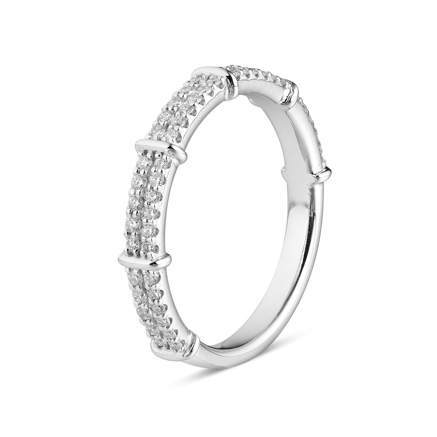 14K White Gold Anniversary Band  Natural Diamond MZ5142