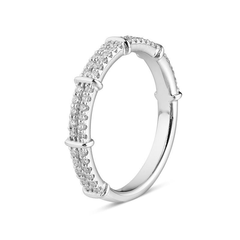 14K White Gold Anniversary Band  Natural Diamond MZ5142