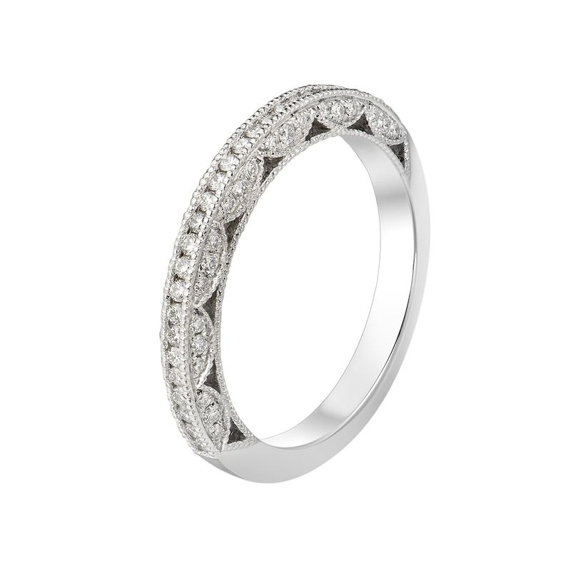 14K White Gold Round Natural Diamond  Anniversary Band MZ5089