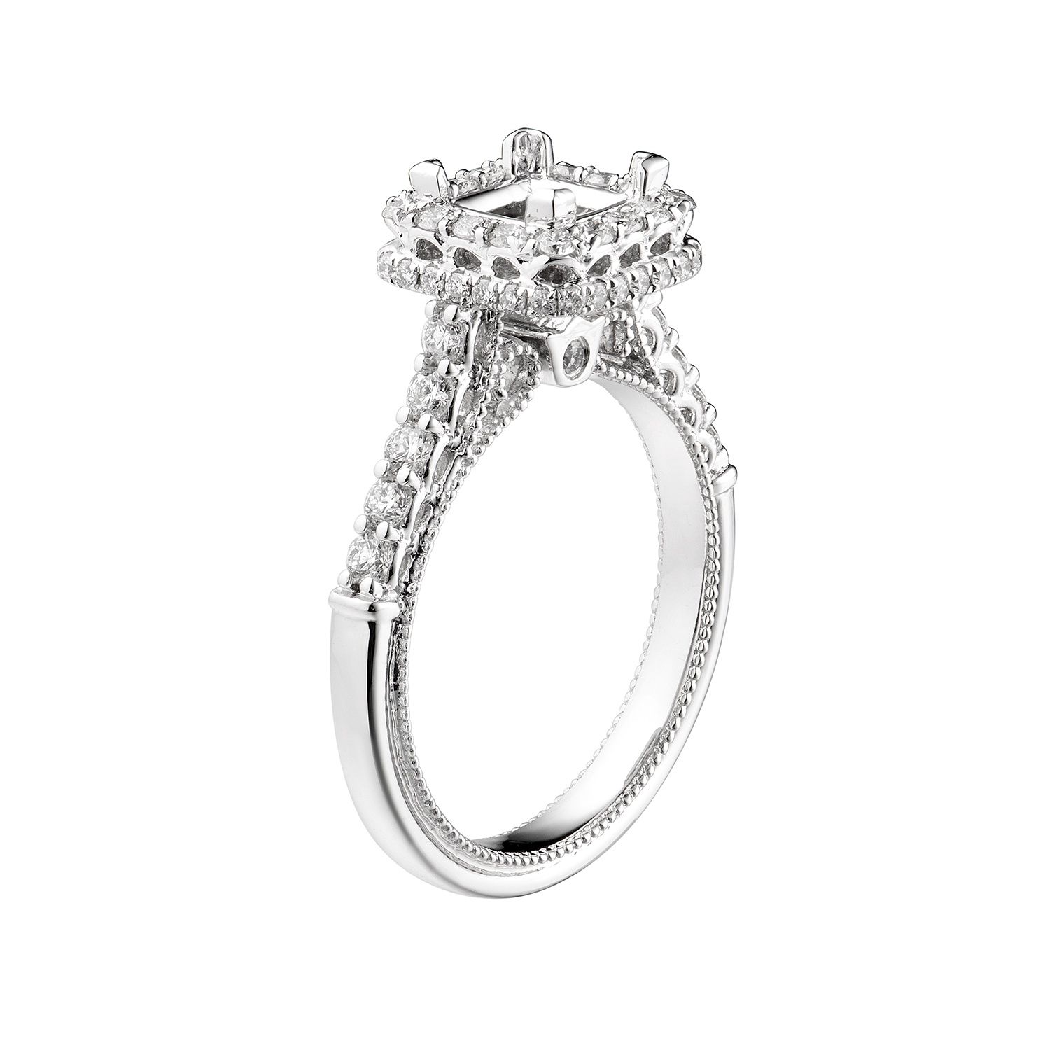 14K White Gold Natural Diamond Engagement Ring MZ5520