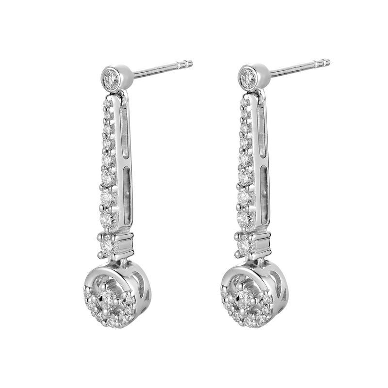 14K White/Yellow Gold Natural Diamond  Stud Earrings MZ71646