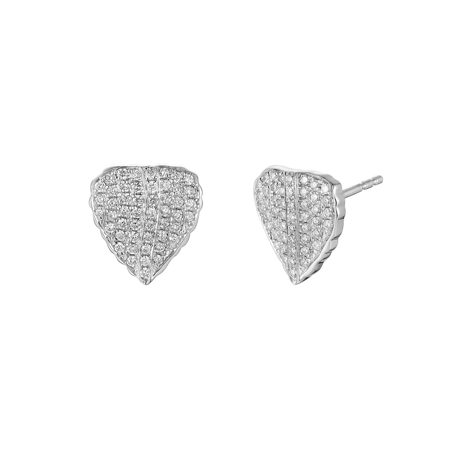 14K White/Yellow Gold Natural Diamond  Round Stud Earrings MZ9978W, Colour: White