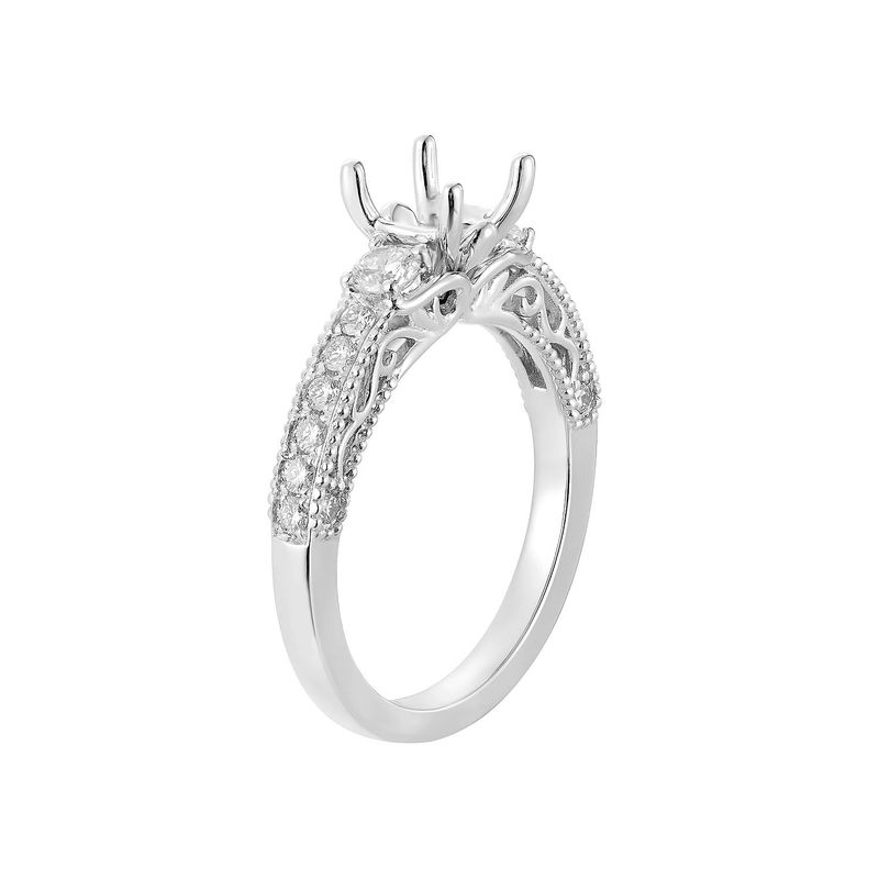 14K White Gold Dazzling Natural Diamond Engagement Ring MZ5509