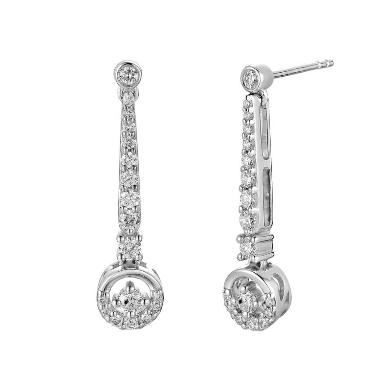 14K White/Yellow Gold Natural Diamond  Stud Earrings MZ71646