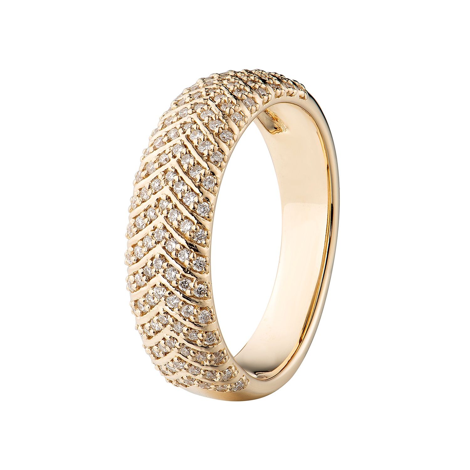 14K Yellow Gold Natural Diamond Wide Band MZ5319