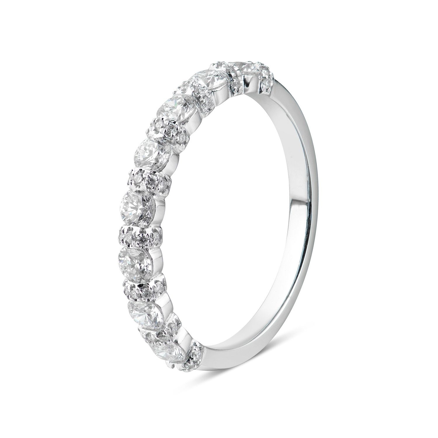 14K White Anniversary Natural Diamond  Band MZ6044