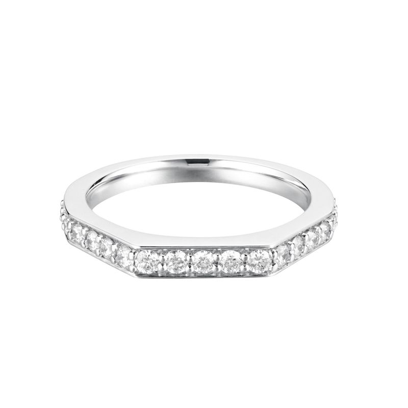 14K White Gold Round Natural Diamond Anniversary Wedding Band MZ5713