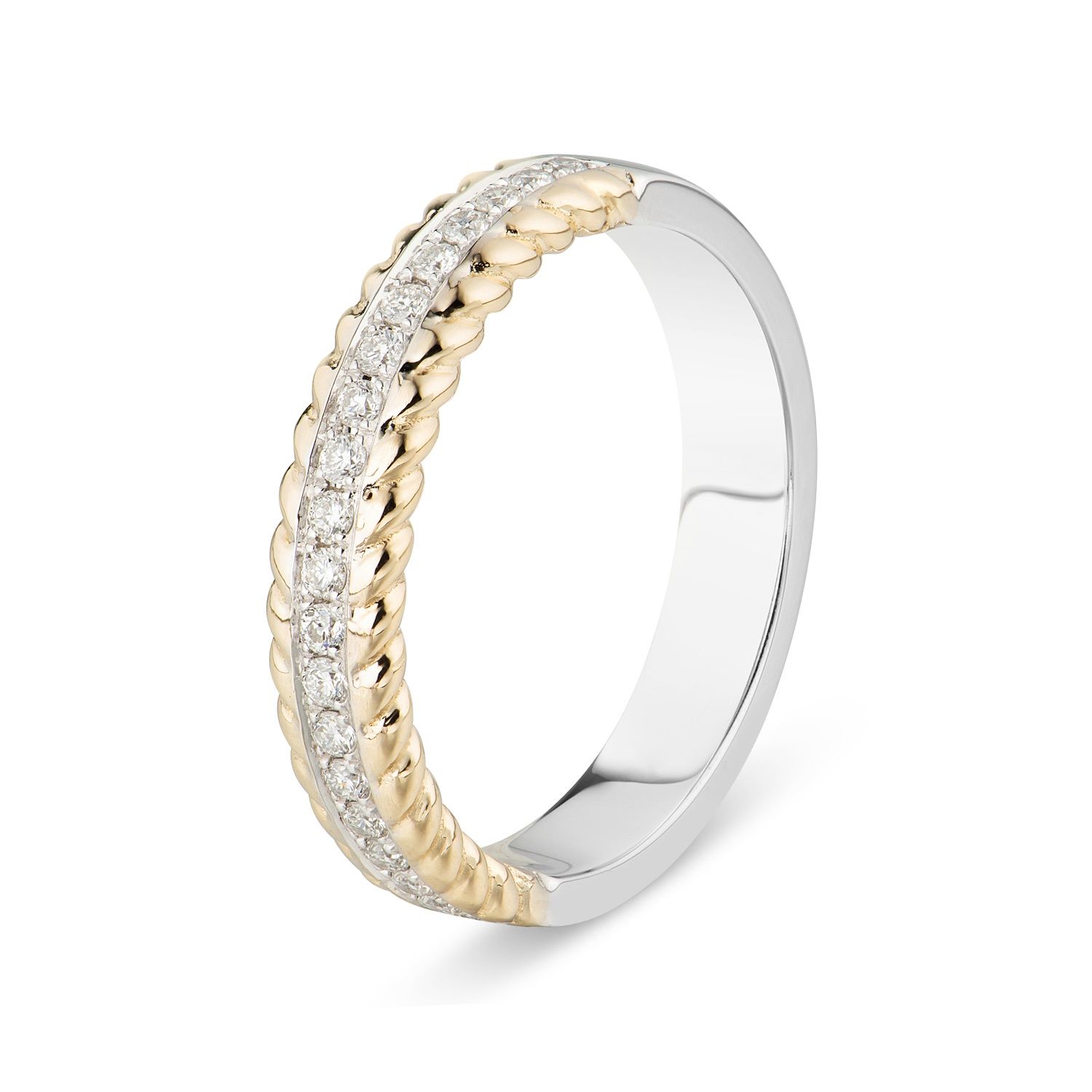 14K White Gold 14K Yellow Natural Diamond Band MZ6146