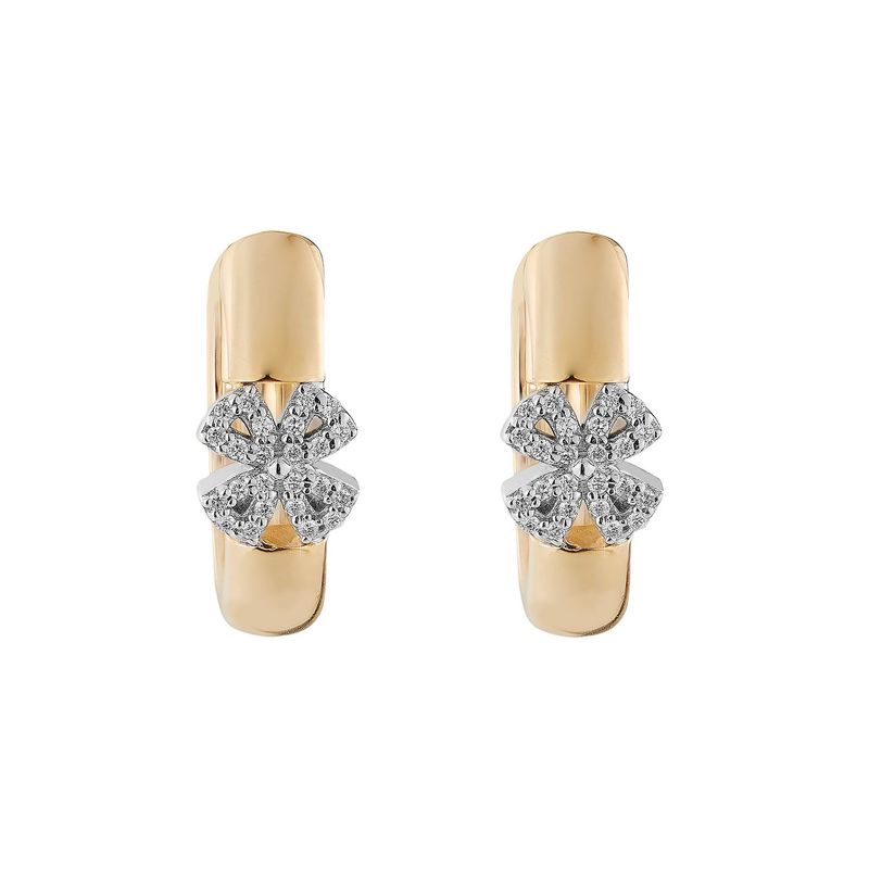 14K White Gold 14K Yellow Gold Natural Diamond  Stud Earrings MZ9992 Natural Diamond