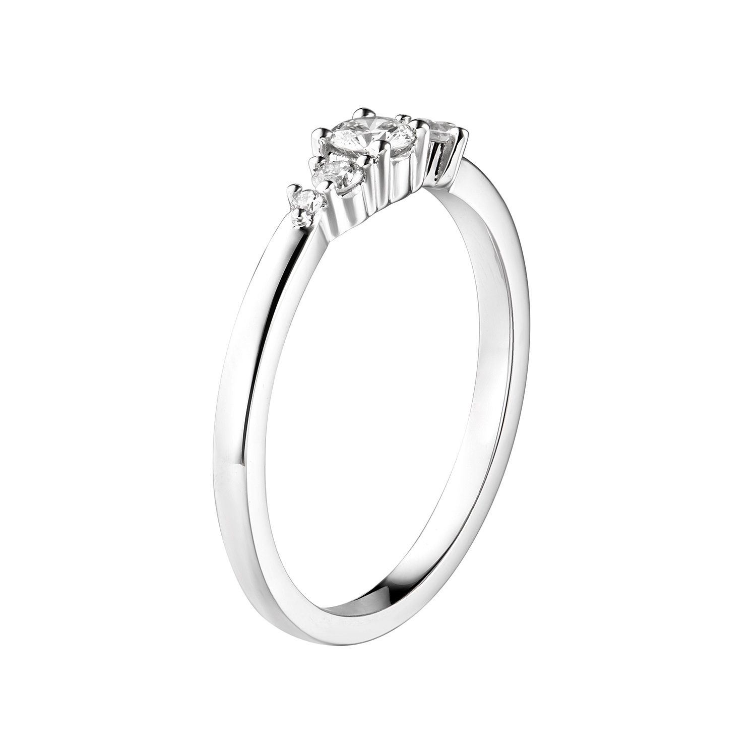 14K White Gold Round Natural Diamond  Wedding Band MZ6465