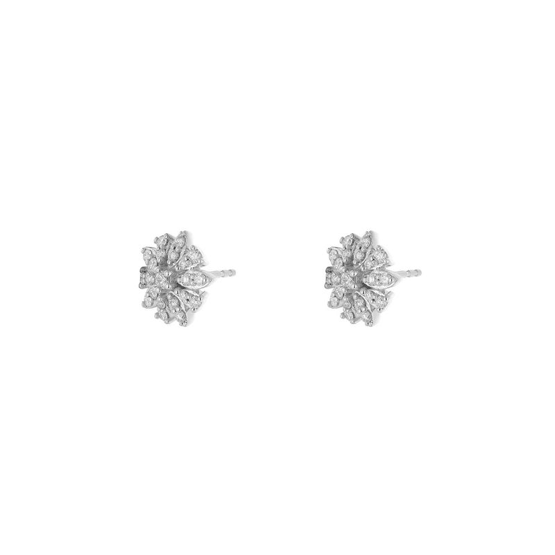 14K White/Yellow Gold Round Natural Diamond  Stud Earrings MZ10341W
