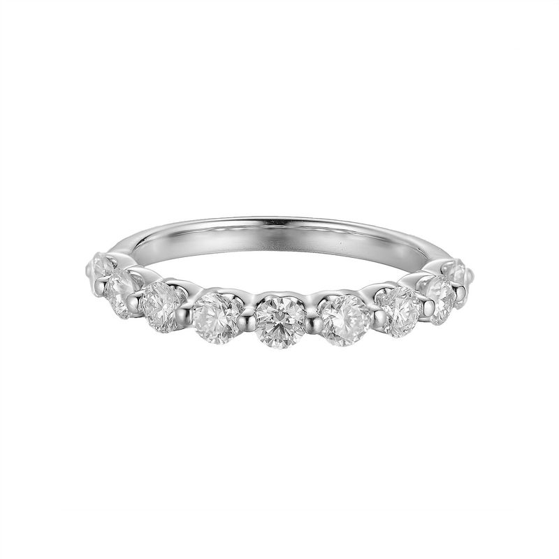 14K White Gold Round Natural Diamond  Wedding Band MZ6705